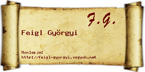 Feigl Györgyi névjegykártya